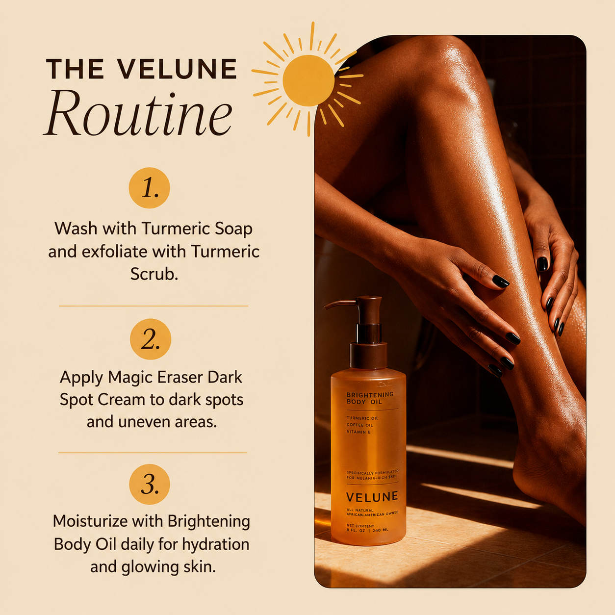 Velune bright body oil